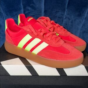 Adidas Women’s Barreda Decode Red and Neon Yellow Sneakers Size 8.5 NIB